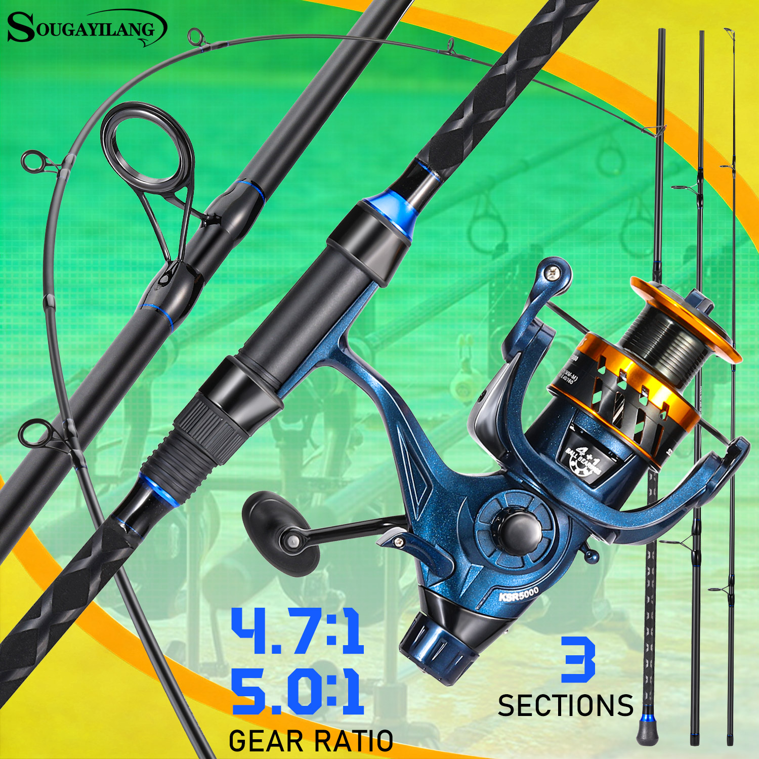 Sougayilang 3 Sections Surf Fi – Fishing Rod Combo Bewertung und Preis