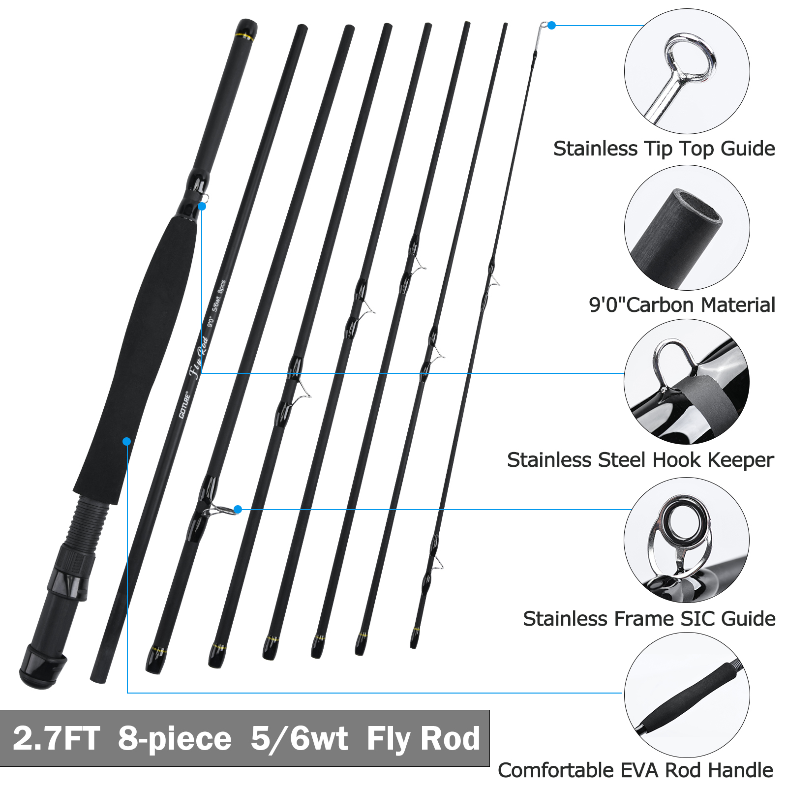 Goture 8Section Travel Fly Fis – Fishing Rod Fly Bewertung und Preis