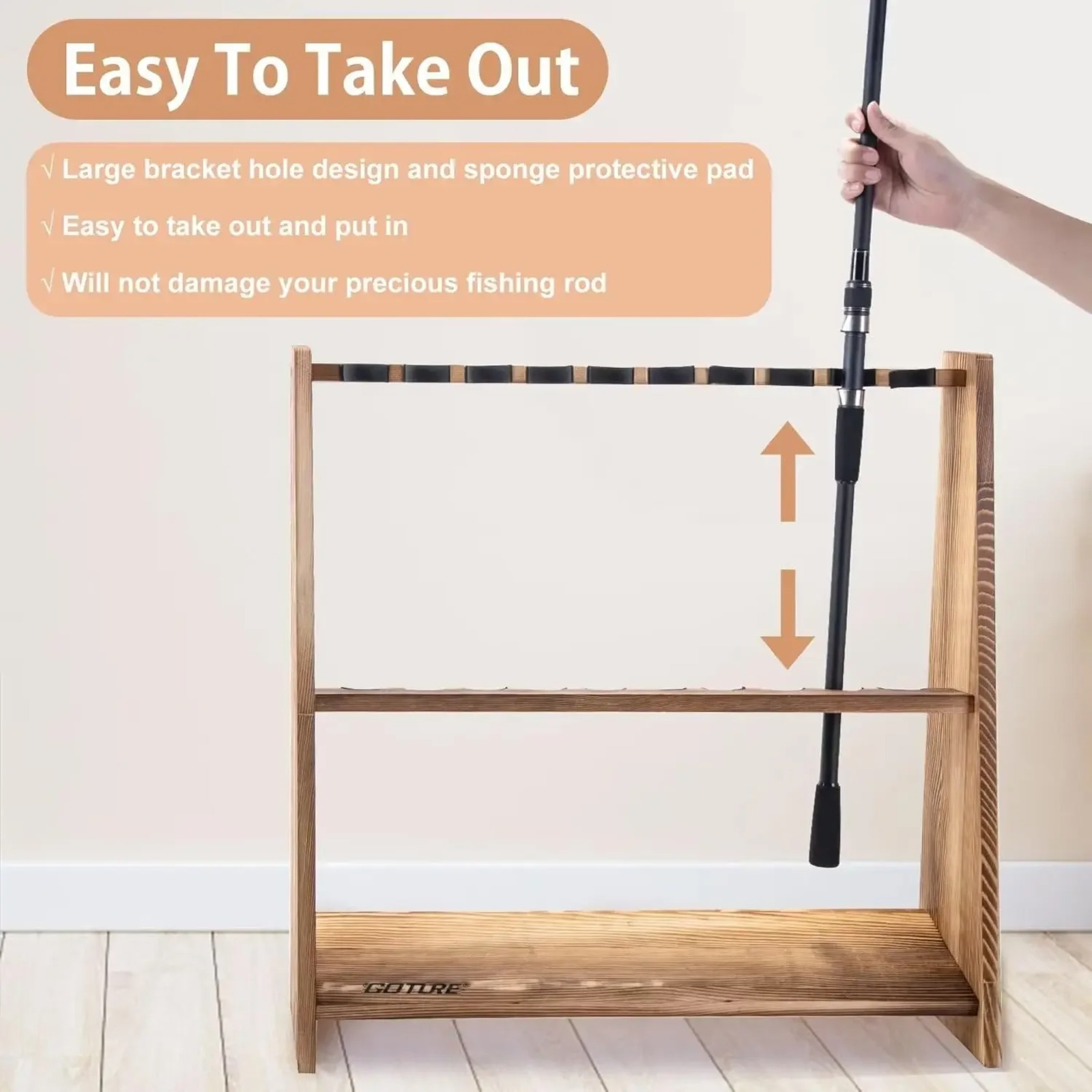 Goture Carbonized Pine Wood Fi – Fishing Rod Rack Bewertung und Preis