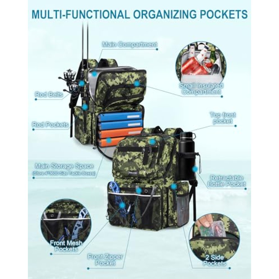 Fishing Backpack with Rod Hold – Fishing Rod Holder Bewertung und Preis